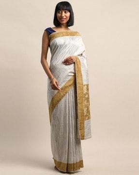 women printed art silk saree with zari border