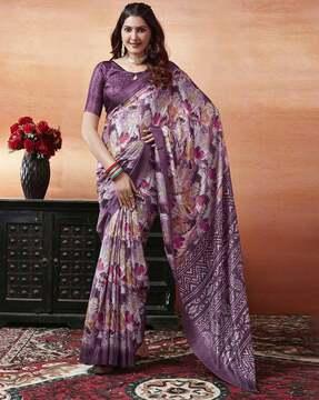 women printed art silk saree