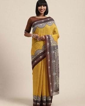 women printed art silk saree