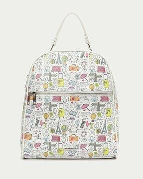 women printed backpack with adjustable strap