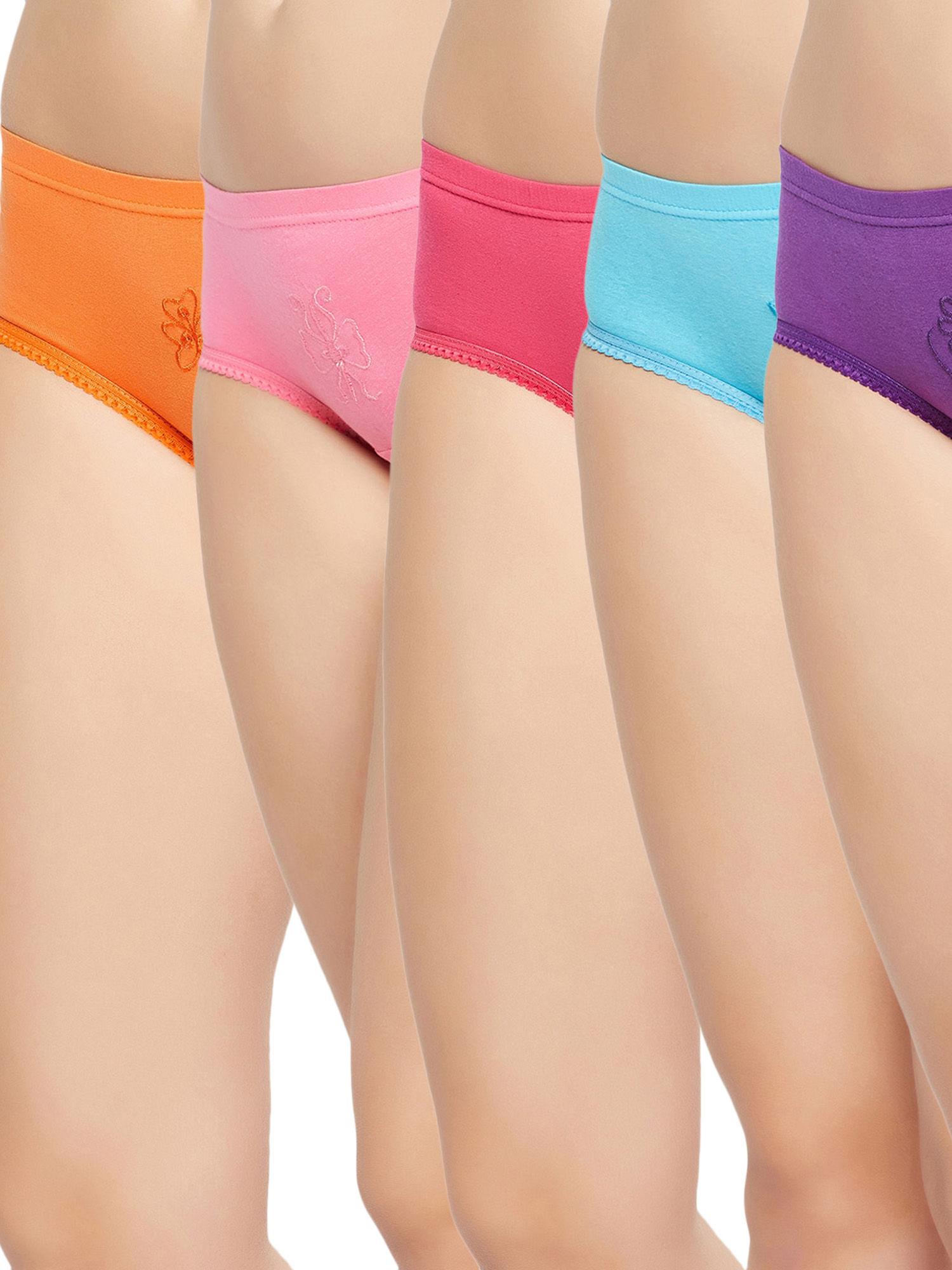 women printed basic cotton briefs - multi-color (pack of 5)