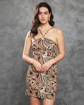 women printed bodycon dress