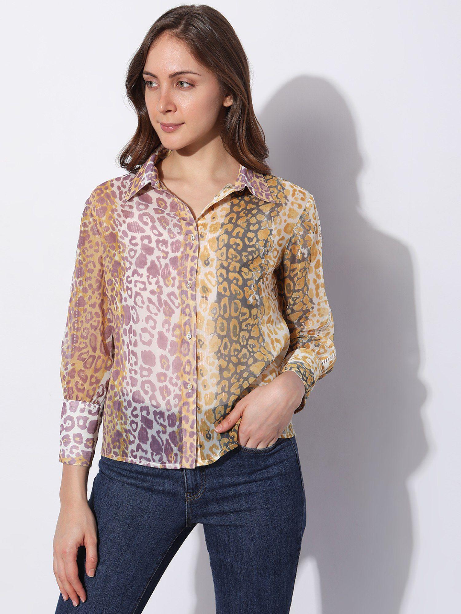 women printed casual wear multicolor shirt