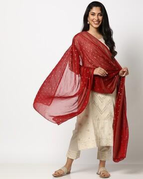 women printed chiffon dupatta