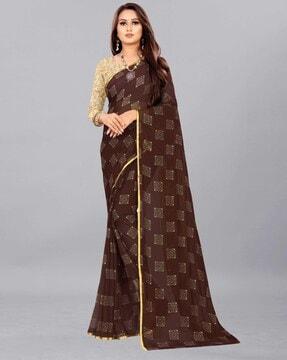 women printed chiffon saree