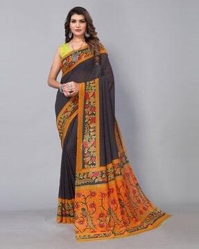 women printed chiffon saree