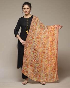 women printed cotton dupatta