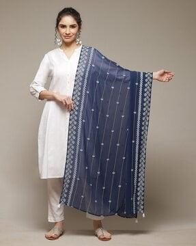 women printed cotton dupatta