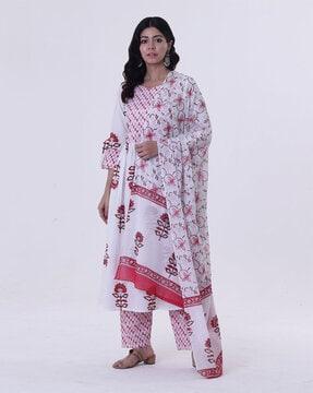 women printed cotton dupatta