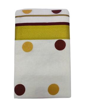 women printed cotton saree with zari border