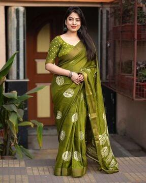 women printed cotton saree