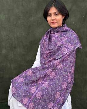 women printed cotton scarf