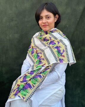 women printed cotton scarf