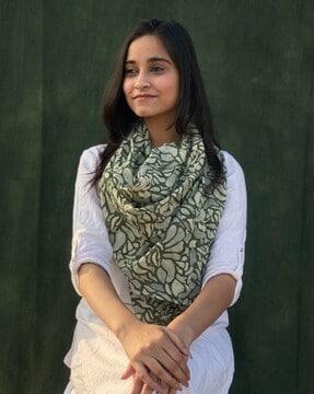 women printed cotton scarf