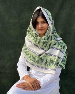 women printed cotton scarf