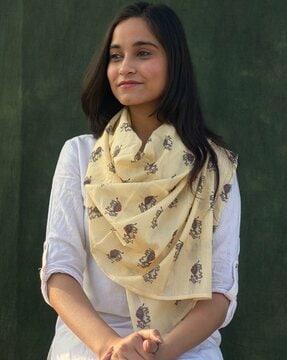 women printed cotton scarf