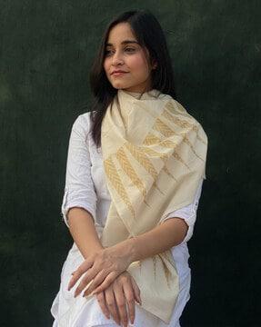 women printed cotton scarf