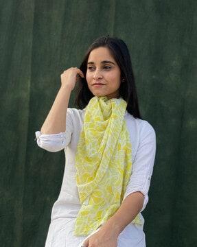 women printed cotton scarf