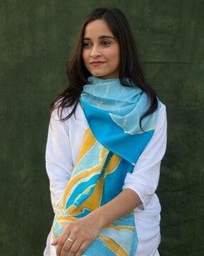 women printed cotton scarf