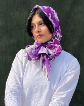 women printed cotton scarf