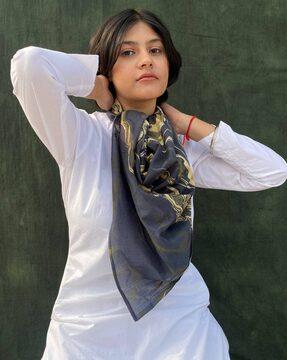 women printed cotton stole