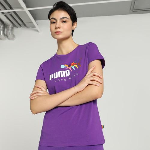 women printed crew neck pure cotton purple t-shirt