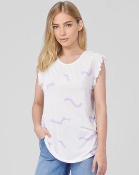 women printed crew-neck t-shirt