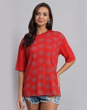 women printed crew-neck t-shirt