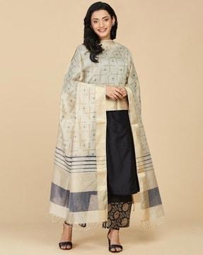 women printed dupatta with tassels