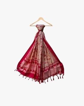 women printed dupatta with tassels