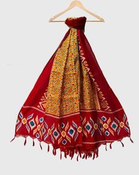 women printed dupatta with tassels