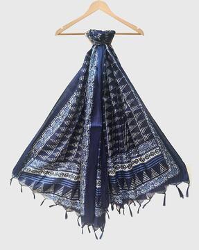 women printed dupatta with tassels