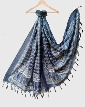 women printed dupatta with tassels