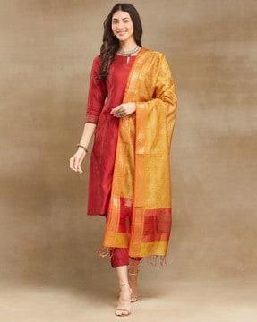 women printed dupatta with tassels