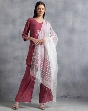 women printed dupatta with tassels