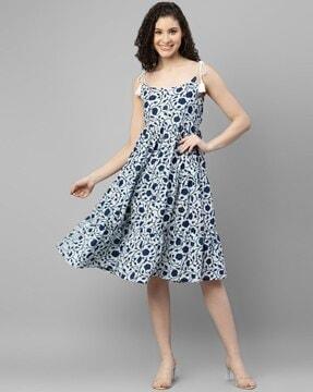 women printed fit & flare dress