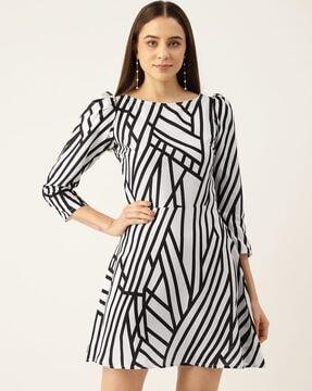 women printed fit & flare dress