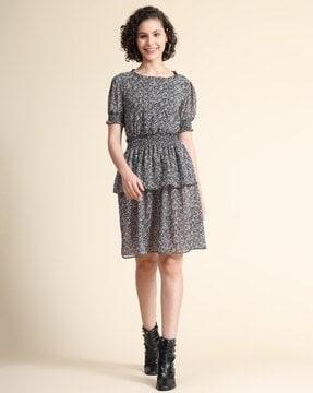 women printed fit & flare dress