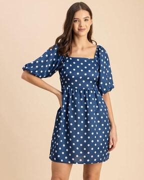 women printed fit & flare dress