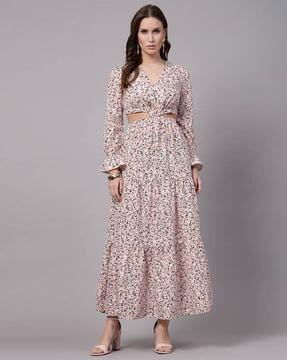 women printed fit & flare dress