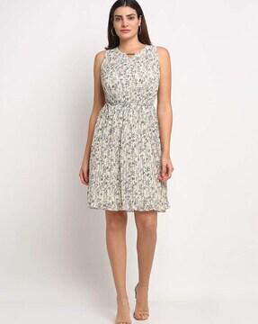 women printed fit & flare dress