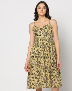 women printed fit & flare dress