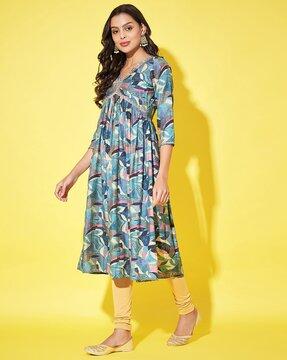 women printed fit & flare dress