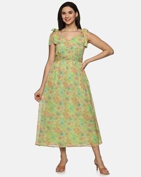 women printed fit & flare dress