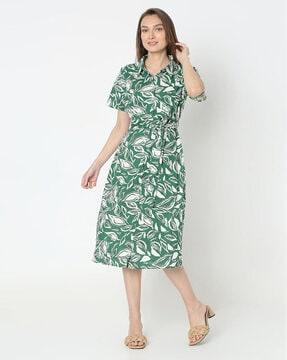 women printed fit & flare dress