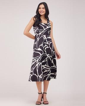 women printed fit & flare dress