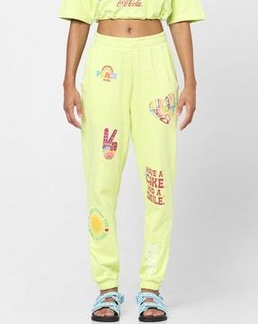 women printed fitted joggers with insert pockets