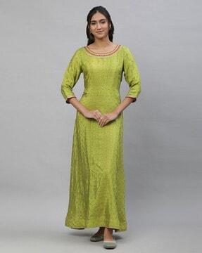 women printed flared kurta