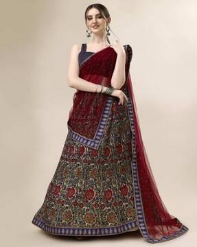 women printed flared lehenga choli set