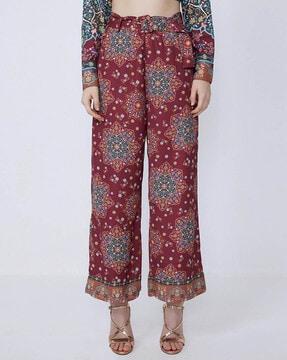 women printed flared pants